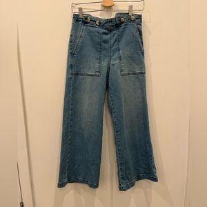 pilcro anthropologie jeans High Waisted Wide Leg Culottes Cropped 29